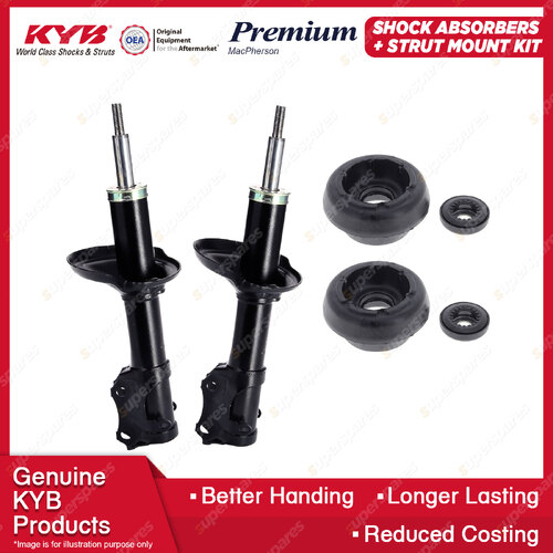 2 Front KYB Shock Absorbers Strut Mount Kit for Volkswagen Vento 1H 91-99