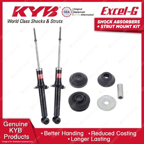 2x Rear KYB Shock Absorbers + Strut Mount Kit for Volvo S40 B4184S2 Sedan 99-01