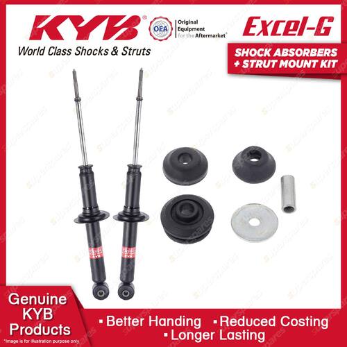 2x Rear KYB Shock Absorbers + Strut Mount Kit for Volvo S40 B4204S Sedan 99-00