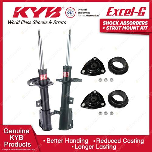 Pair Front KYB Shock Absorbers + Strut Top Mount Kit for Dodge Journey JC SUV