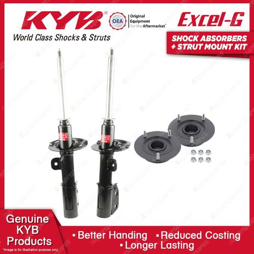 Pair Front KYB Shock Absorbers + Strut Top Mount Kit for Holden Captiva CG 5 II