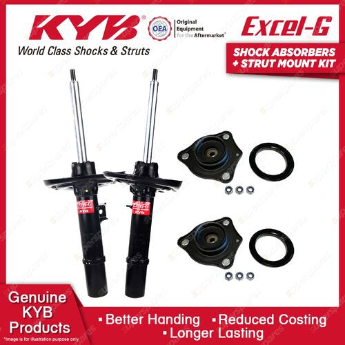 Pair Front KYB Shock Absorbers + Strut Top Mount Kit for Honda Civic FC6 16-on