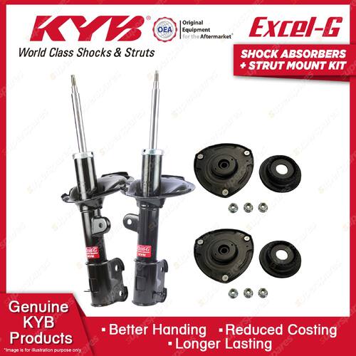 2 Front KYB Shock Absorbers + Strut Mount Kit for Hyundai Santa Fe CM 2.2L 06-09