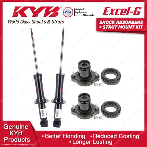 Pair Rear KYB Shock Absorbers + Strut Top Mount Kit for Jeep Compass Patriot MK