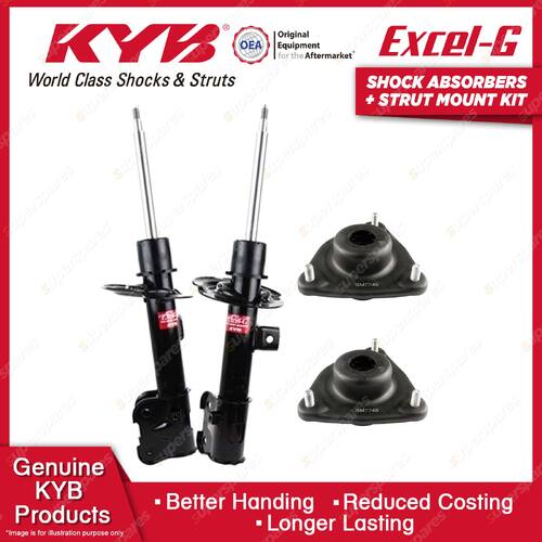 Pair Front KYB Shock Absorbers Strut Top Mount Kit for Kia Sorento XM SUV 12-15