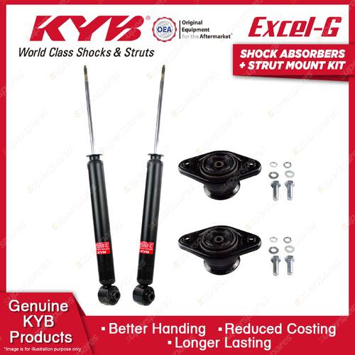 Pair Rear KYB Shock Absorbers + Strut Top Mount Kit for KIA Sportage SL 13-16