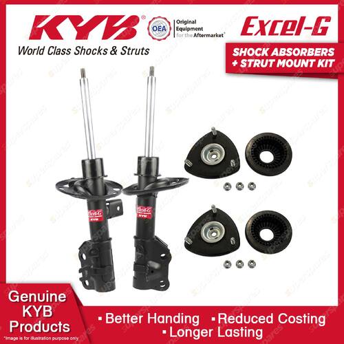 Pair Front KYB Shock Absorbers + Strut Top Mount Kit for Mazda Mazda 6 GJ 12-16