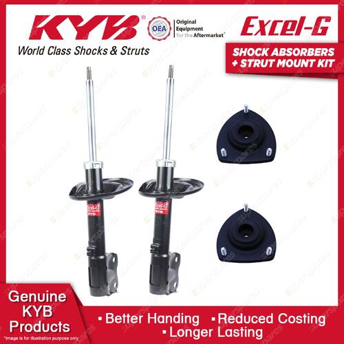 Pair Front KYB Shock Absorbers Strut Top Mount Kit for Mitsubishi Colt RG 04-13