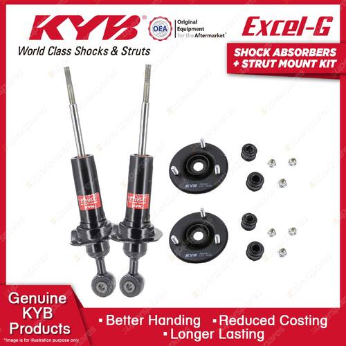 Pair Front KYB Shock Absorbers + Strut Top Mount Kit for Nissan Navara D40 05-11