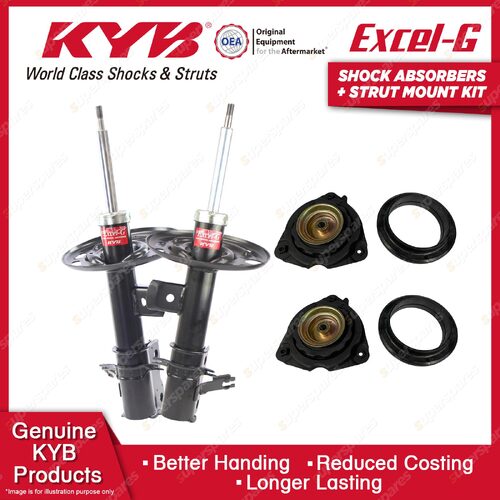 Pair Front KYB Shock Absorbers + Strut Top Mount Kit for Nissan Maxima J32 09-14