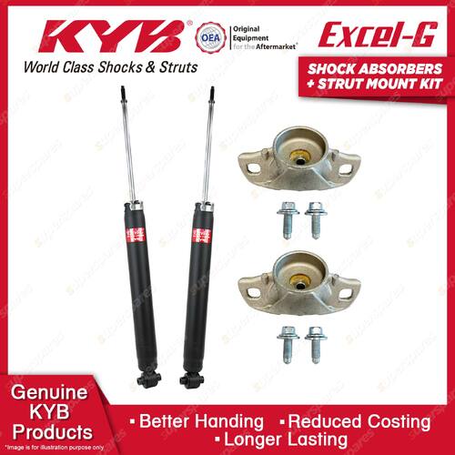 Pair Rear KYB Shock Absorbers + Strut Top Mount Kit for Peugeot 3008 9HZ 9HR