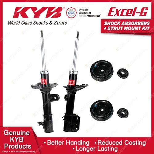 Pair Front KYB Shock Absorbers + Strut Top Mount Kit for Suzuki Alto GF 09-15