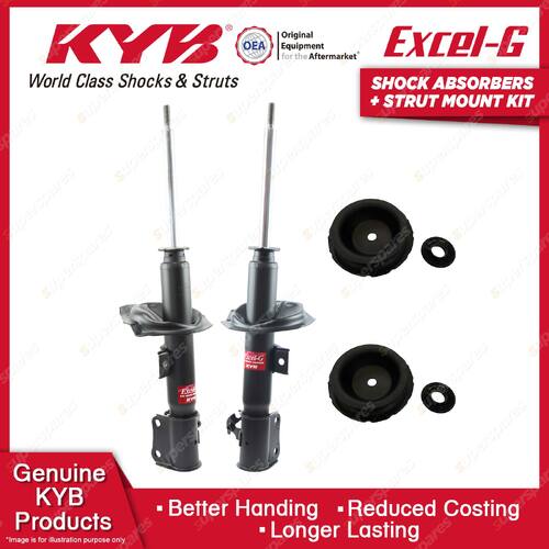 Pair Front KYB Shock Absorbers + Strut Mount Kit for Suzuki Swift RS415 05-11