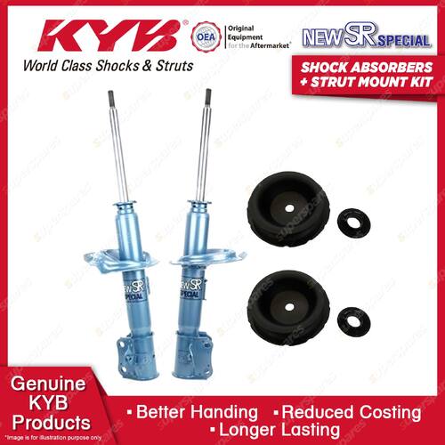 Pair Front KYB Shock Absorbers + Strut Mount Kit for Suzuki Swift RS416 05-11