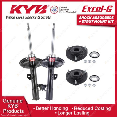 Pair Front KYB Shock Absorbers + Strut Mount Kit for TOYOTA KLUGER MCU28R 03-07