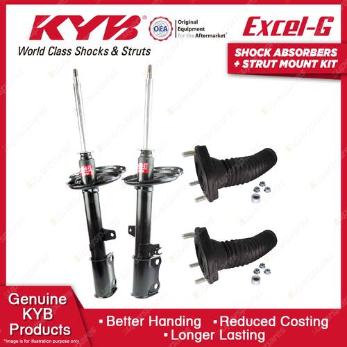 Pair Rear KYB Shock Absorbers + Strut Mount Kit for TOYOTA KLUGER GSU40R 07-14