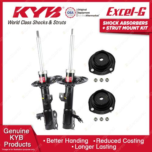 Pair Rear KYB Shock Absorbers + Strut Mount Kit for Toyota Aurion GSV50R 12-17