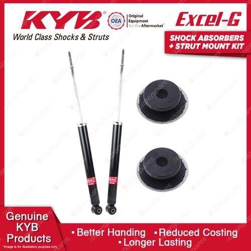 Pair Rear KYB Shock Absorbers + Strut Mount Kit for Toyota Yaris NCP130R NCP131R