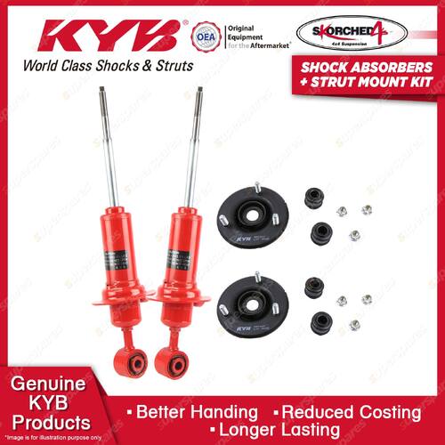 Front KYB Skorched 4's Shock Absorbers Strut Mount Kit for Nissan Navara D40 D23