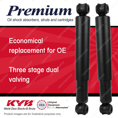 2x Rear KYB Premium Shock Absorbers for Fiat 124 124A 1.2 I4 RWD Wagon 67-71