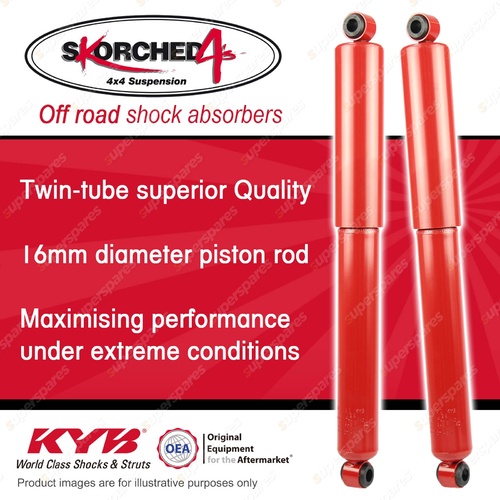 2x Rear KYB SKORCHED 4'S Shock Absorbers for Isuzu D-Max TF 08-12 Lifted Susp