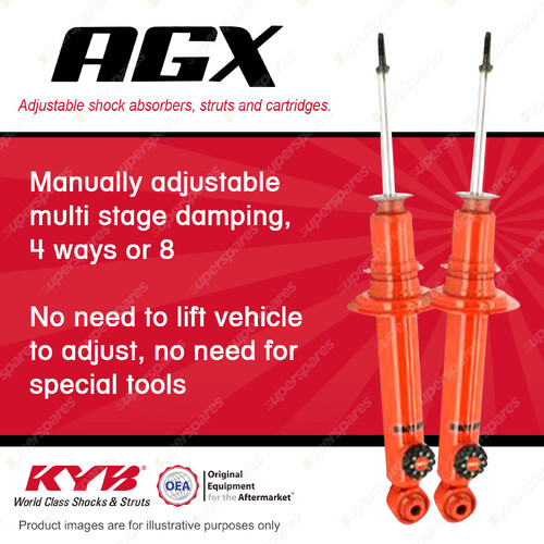 2x Front KYB AGX Adjustable Shock Absorbers for Mazda MX-5 NA I4 RWD 89-97