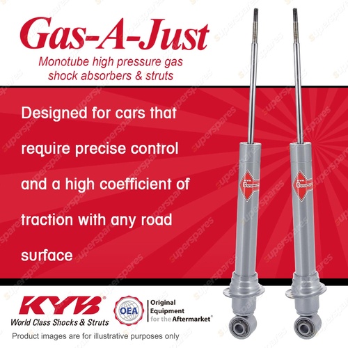 2x Rear KYB Gas-A-Just Shock Absorbers for Mazda RX-8 13BMSP 1.3 R2 RWD Coupe