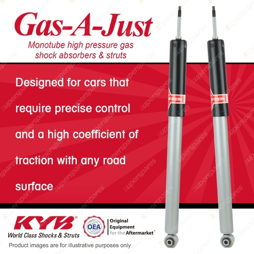 2x Rear KYB Gas-A-Just Shocks for Mercedes Benz W210 E Series Excl. Sport Susp