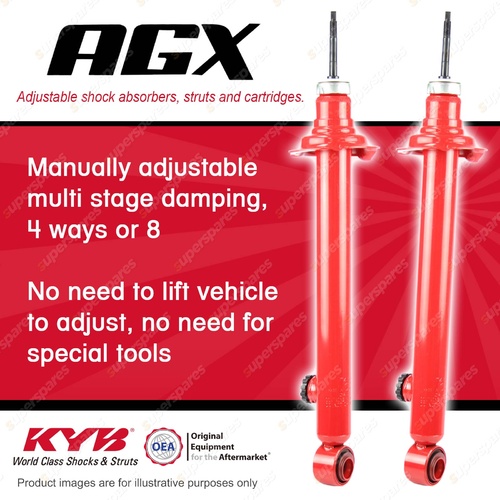 2x Rear KYB AGX Adjustable Shock Absorbers for Nissan 200SX S14 SR20DET 2.0 I4