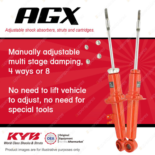 2x Front KYB AGX Adjustable Shock Absorbers for Nissan 300ZX Z32 VG30DE 3.0 V6