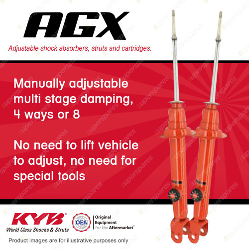 2x Rear KYB AGX Adjustable Shock Absorbers for Nissan 300ZX Z32 VG30DE 3.0 V6