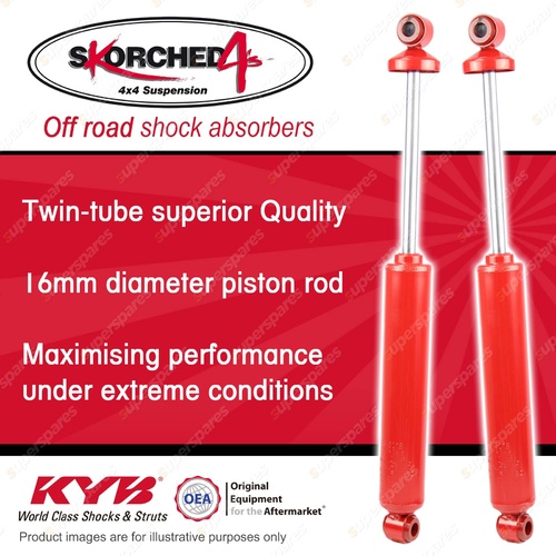 2x Rear KYB SKORCHED 4'S Shock Absorbers for Nissan Navara D22 4WD RWD 1997-On