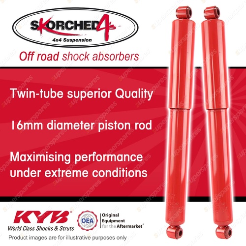 2x Rear KYB SKORCHED 4'S Shock Absorbers for Nissan Pathfinder D21 I4 V6 4WD