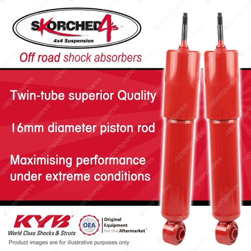 2x Front KYB SKORCHED 4'S Shocks for Toyota Hilux KZN VZN RZN Series 97-05