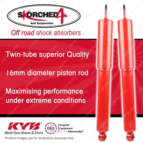 2x Front KYB SKORCHED 4'S Shock Absorbers for Toyota Hilux RZN169R 97-01 