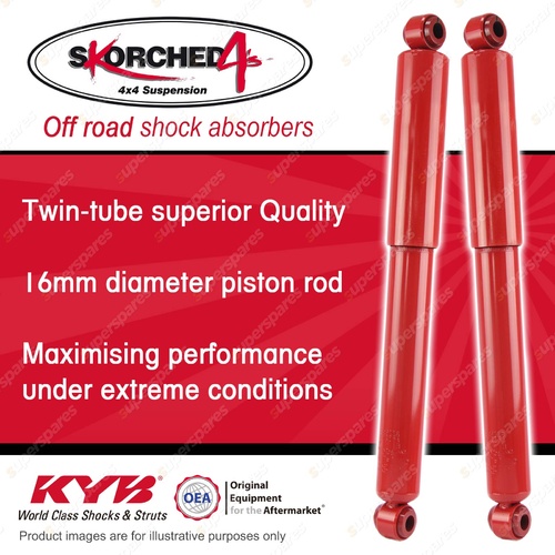 2x Rear KYB SKORCHED 4'S Shocks for Toyota Hilux KZN VZN RZN 165 167 169 172 174