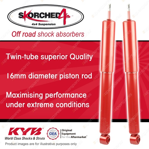 2x Rear KYB SKORCHED 4'S Shock Absorbers for Toyota Landcruiser Prado 120 Series