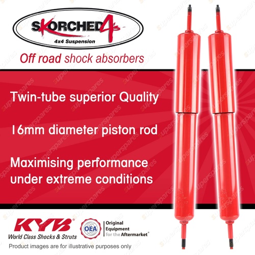 2x Front KYB SKORCHED 4'S Shock Absorbers for Toyota Landcruiser 78 79 Series