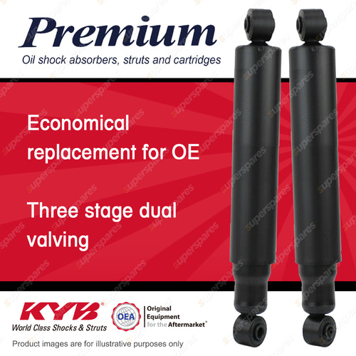 2x Rear KYB Premium Shock Absorbers for Volkswagen Kombi T2 I4 RWD Van 68-80