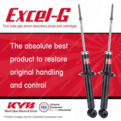 2x Rear KYB Excel-G Shock Absorbers for Volvo S40 V40 I4 FWD Sedan Wagon 99-04