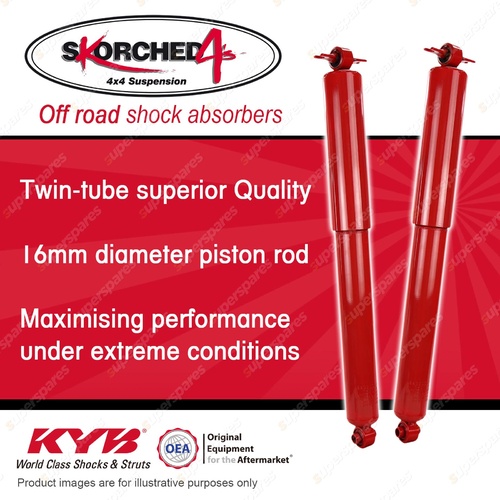 2x Rear KYB SKORCHED 4'S Shock Absorbers for Jeep Wrangler JK ENS ERB 4WD