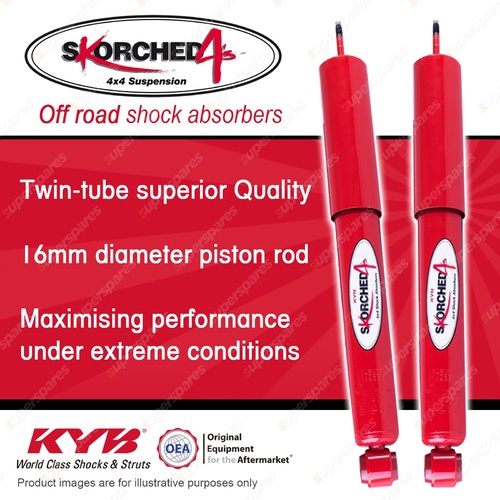 2x Rear KYB SKORCHED 4'S Shock Absorbers for Nissan Navara D23 05/2015-on