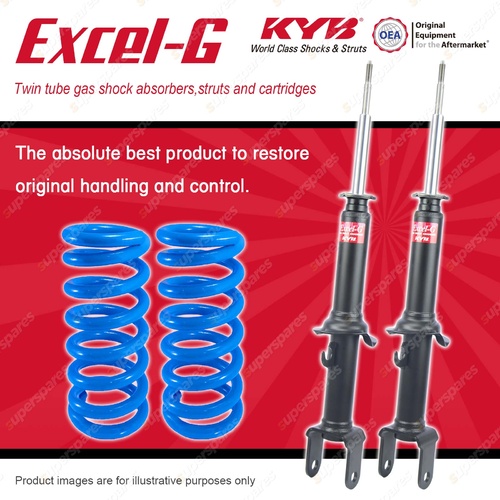 Front KYB EXCEL-G Shock Absorbers + Raised Coil Springs for FORD Falcon AU