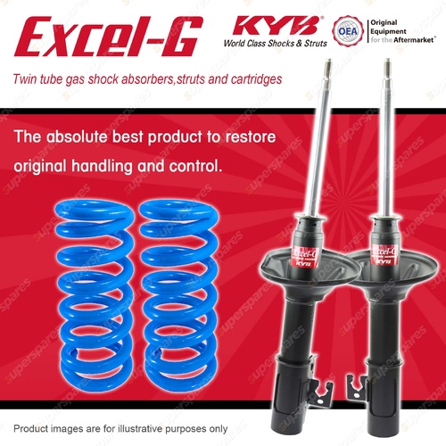 Front KYB EXCEL-G Shock Absorbers + Raised Coil Springs for FORD Laser KC KE