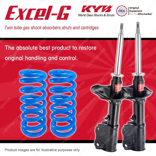 Front KYB EXCEL-G Shock Absorbers + Raised Coil Springs for MITSUBISHI Lancer CE