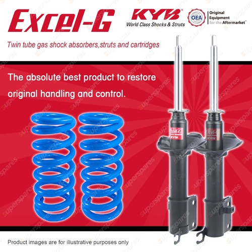 Front KYB EXCEL-G Shock Absorbers Raised Coil Springs for DAIHATSU Applause A101