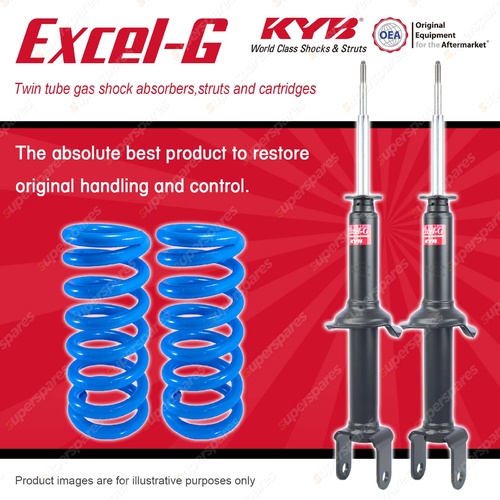 Front KYB EXCEL-G Shock Absorbers + Raised Coil Springs for FORD Falcon EA