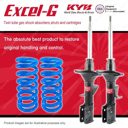 Front KYB EXCEL-G Shock Absorbers + Raised Coil Springs for HOLDEN Commodore VY