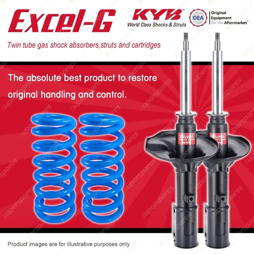 Front KYB EXCEL-G Shock Absorbers Raised Coil Springs for MITSUBISHI Magna TR TS