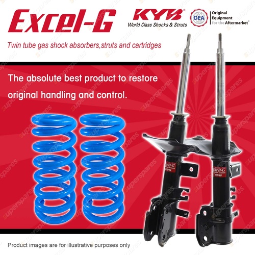 Front KYB EXCEL-G Shock Absorbers Raised Coil for NISSAN Pathfinder R50 FWD